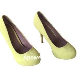 Yellow Reptile Pattern Platform Shoes